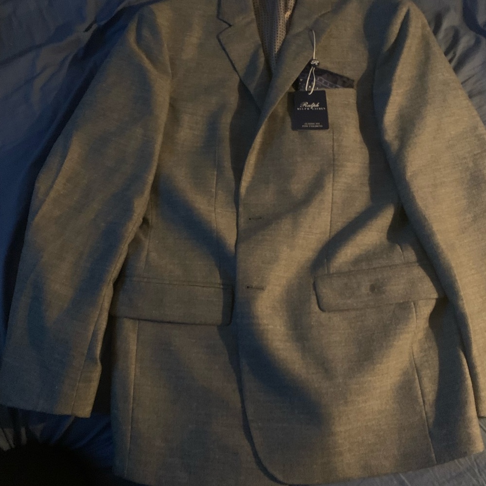 Ralph Lauren Classic fit Grey (Herringbone) 40R Blazer 
New with tags
